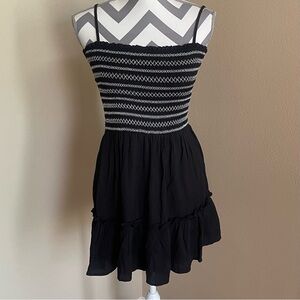 Miami Black and White Striped Dress - Adjustable Straps - Size: Small